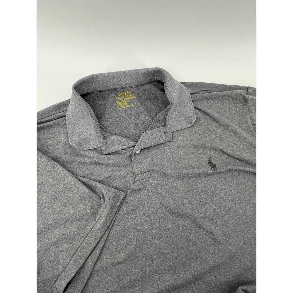 Polo Ralph Lauren Performance Mens XXL Grey Heathered Short Sleeve Polo Shirt